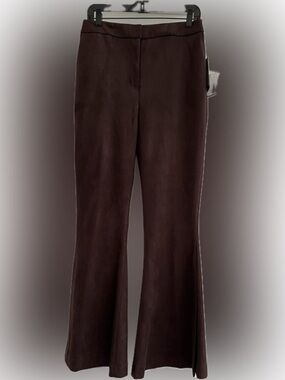 BCBG Brown Split Hem Flare Pants NWT Size 8 Tailored Wide Leg
